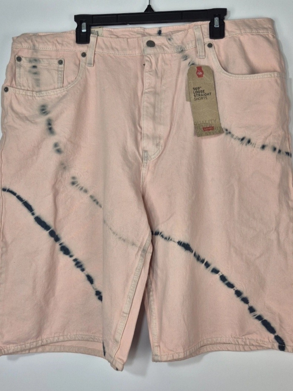 Levi's Men's Shorts Size 40 Loose Straight Jean 569 Pink Tye Dye NWT 51